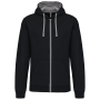 Herensweater met rits en capuchon in contrasterende kleur Black / Fine Grey M