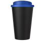 Americano® Eco 350 ml gerecyclede beker met spill-proof deksel - Midden blauw/Zwart