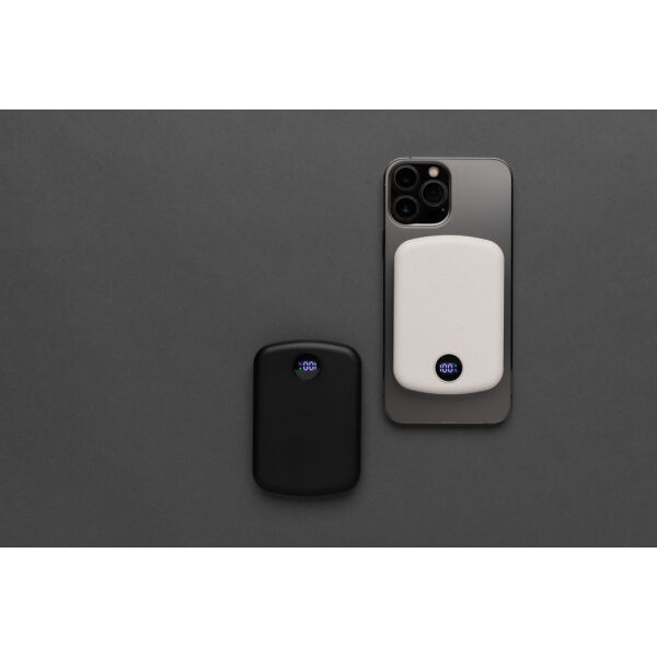 MagBoost gerecycled plastic 5000 mah magnetische powerbank, wit MagBoost gerecycled plastic 5000 mah magnetische powerbank, wit