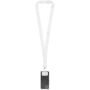 Addie sublimatie lanyard met telefoonhouder en veiligheidssluiting - Wit/Wit - 10mm
