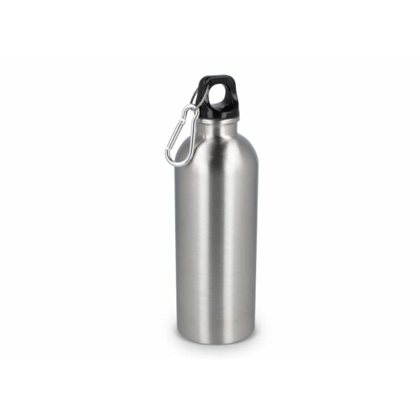 Gerecycled RVS Enkelwandige fles met Karabijnhaak 500ml - Zilver Gerecycled RVS Enkelwandige fles met Karabijnhaak 500ml - Zilver