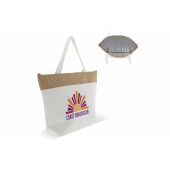 Strandkoelerzak katoen/jute 43x33x14 cm - Ecru