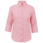 Overhemd in onderhoudsvriendelijk polykatoen-popeline 3/4-mouwen dames Pale Pink S
