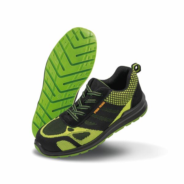 Veiligheidsschoen Flyknit Neon green / Black 7 UK Veiligheidsschoen Flyknit Neon green / Black 7 UK