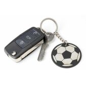 Recyclede roestvrijstalen voetbal sleutelhanger Ciro zwart