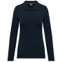 Damespolo lange mouwen Navy 3XL