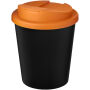 Americano® Espresso Eco 250 ml gerecyclede beker met knoeibestendig deksel - Zwart/Oranje Americano® Espresso Eco 250 ml gerecyclede beker met knoeibestendig deksel - Zwart/Oranje