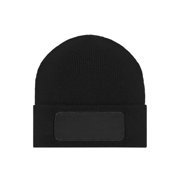 Knitted Beanie with Patch (10cm x 5cm)