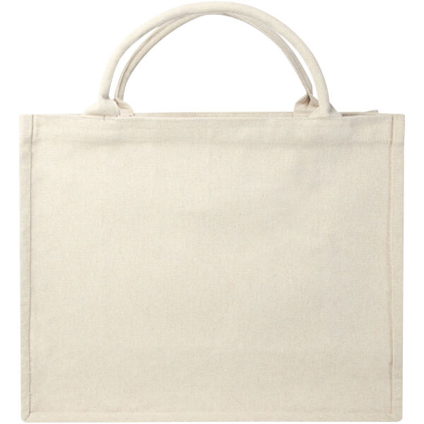 Page 500 g/m² Aware™ recycled book tote bag - Oatmeal
