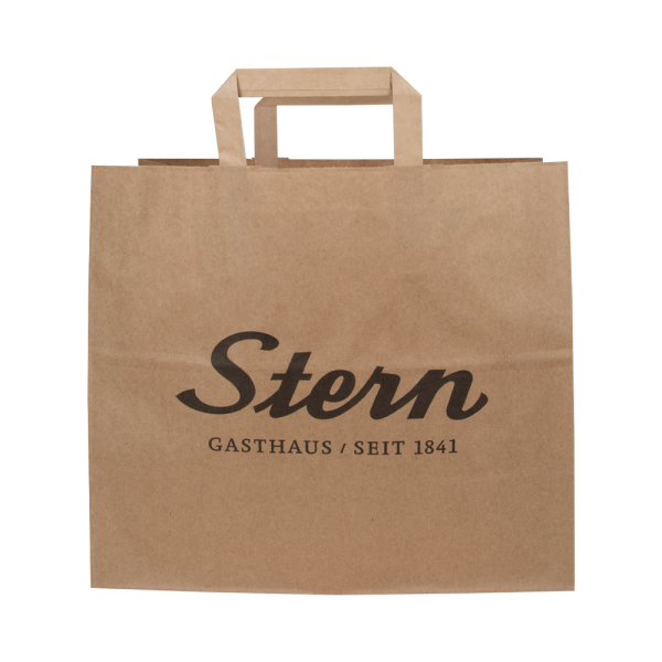 Snacktassen gevouwen handvat bruin L (B4) 26 x 17 x 26 cm
