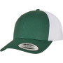 Tweekleurige Retro Truckerpet Evergreen / White One Size