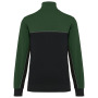 Ecologische uniseks sweater met ritskraag Black / Forest Green XL
