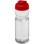 H2O Active® Base 650 ml sportfles met flipcapdeksel - Transparant/Rood