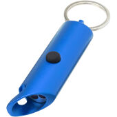 Flare led-lamp en flesopener van gerecycled aluminium met sleutelhanger - Koningsblauw