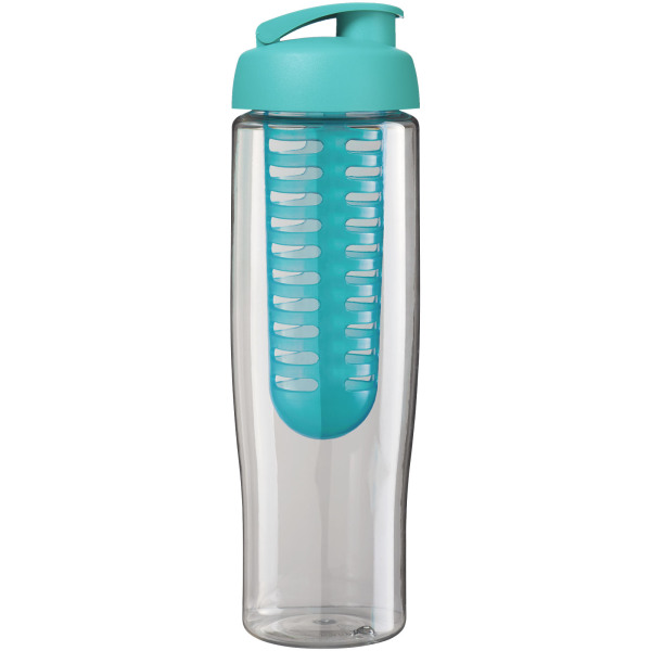 H2O Active® Tempo 700 ml sportfles en infuser met flipcapdeksel - Transparant/Aqua blauw