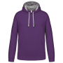 Sweater met contrasterende capuchon Purple / Oxford Grey 4XL