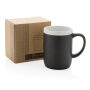Keramische mok met witte rand 300 ml., zwart, wit