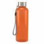 Tritan drinkfles 500 ml met RVS dop, transparant oranje