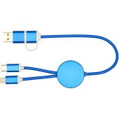 Alasia 5-in-1 30 cm datasynchronisatie- en 27 W snellaadkabel van gerecycled aluminium en plastic - Koningsblauw