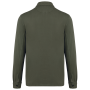 Ecologisch verwassen herenoverhemd in geborsteld fleece Washed Organic Khaki XXL