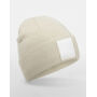 Appliqué Patch Beanie - Oatmeal/White - One Size