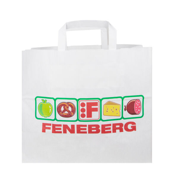 Snacktassen gevouwen handvat wit  L (B4) 26 x 17 x 26 cm