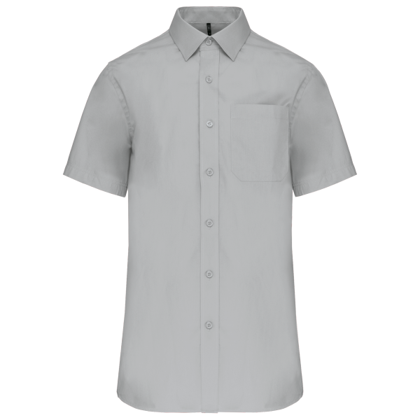 Heren poplin overhemd korte mouwen