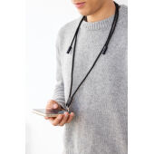 LoopAmp RCS rPET verstelbaar telefoonkoord met 60W kabel, zwart