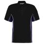 Track Poly/Cotton Piqué Polo Shirt, Black/Purple, XL, Kustom Kit