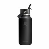 Hydro Flask Wide Mouth with Flex Straw Cap 946 ml waterfles - zwart
