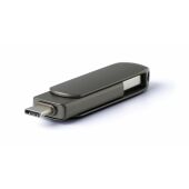 Zinklegering USB-stick Harlow - gun metal