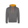 VARSITY HOODIE, CHARCOAL/ORANGE CRUSH, XXL, JUST HOODS