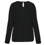 Damesblouse in crêpe met lange mouwen Black 34 FR