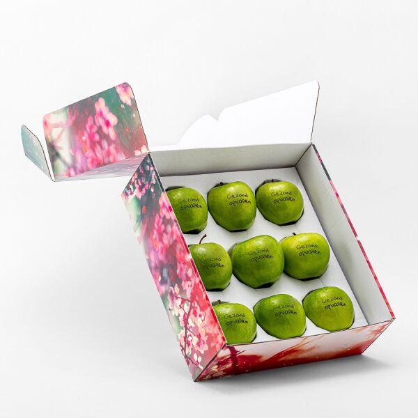 Geschenkverpakking incl. 9 appels met zwarte bedrukking