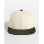 Contrast Flat Peak 6 Panel Cap - Natural/Dark Olive - One Size Contrast Flat Peak 6 Panel Cap - Natural/Dark Olive - One Size
