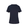Bio dames-t-shirt kraag met onafgewerkte rand korte mouwen Navy S