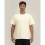 Reeser - Heavy gerecycled katoen blend T-overhemd met een modern look - Cream (S)