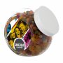 Glazen pot 2 liter, gevuld met snoep Wit Jelly beans