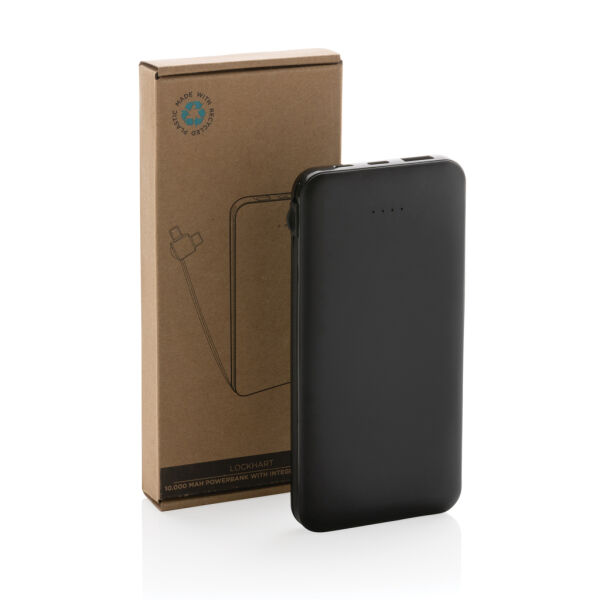 Lockhart RCS gerecycled plastic 10.000 powerbank, zwart Lockhart RCS gerecycled plastic 10.000 powerbank, zwart