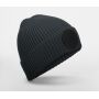 CIRCULAR FASHION PATCH BEANIE, GRAPHITE GREY/BLACK, One size, BEECHFIELD