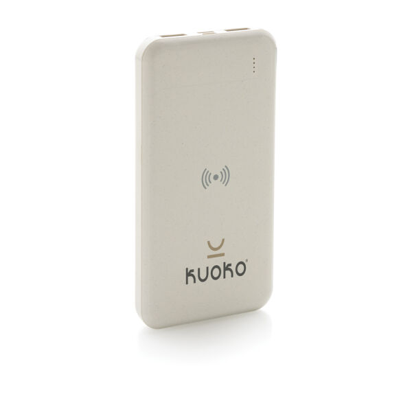 RCS standaard recycled plastic wireless powerbank, wit RCS standaard recycled plastic wireless powerbank, wit