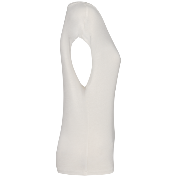 Ecologisch baggy dames T-shirt V-hals Ivory L Ecologisch baggy dames T-shirt V-hals Ivory L