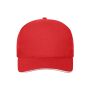 5 Panel Sandwich Cap Organic Cotton red/white one size