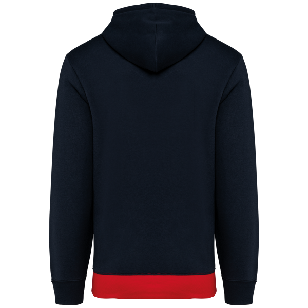 Driekleurige unisex sweater met capuchon Navy / White / Red XS Driekleurige unisex sweater met capuchon Navy / White / Red XS