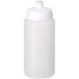 Baseline® Plus grip 500 ml sportfles met sportdeksel - Transparant/Wit