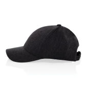 Milo AWARE™ recycled heather 6 paneel cap 200gr, zwart