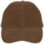 Ecologische uniseks pet met 6 panelen in ribfluweel Dark camel One Size