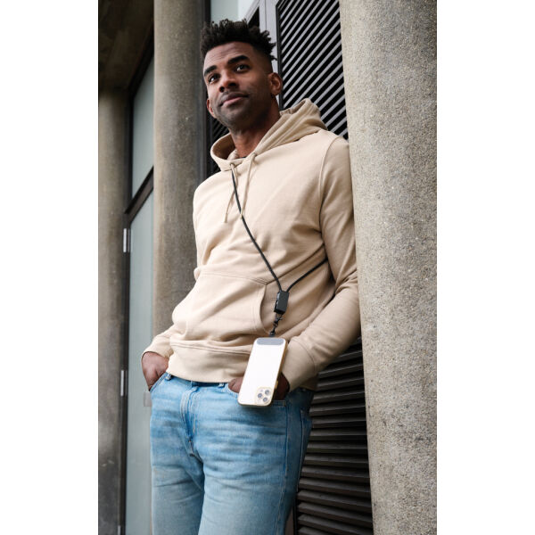 Terra RCS gerecycled PET telefoon lanyard 60W oplaadkabel, grijs, zwart Terra RCS gerecycled PET telefoon lanyard 60W oplaadkabel, grijs, zwart