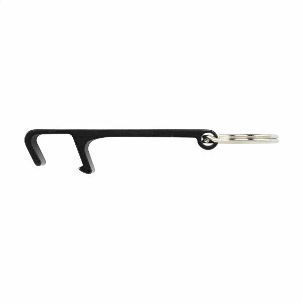 Alu Opener Phone Stand GRS Recycled - zwart Alu Opener Phone Stand GRS Recycled - zwart