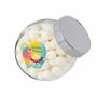 Medium glazen pot, gevuld met snoep, Zilver, KING pepermunt ballen